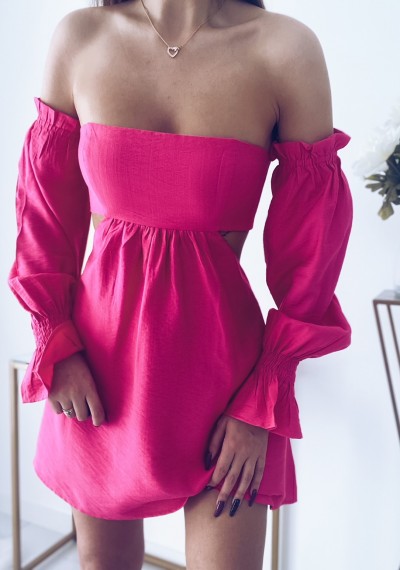 Sukienka GWEN w stylu hiszpanki różowa