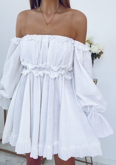 Sukienka LARISSA hiszpanka bawełniana WHITE