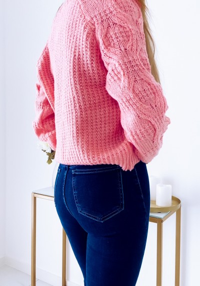Sweter LIDIA z koronką i perełkami ROSE 3