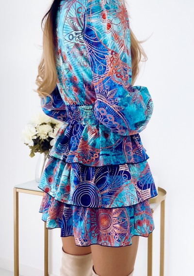 Sukienka DORIS w print z paskiem COLOUR 5