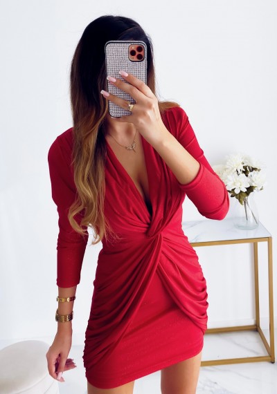 Sukienka REVEN połyskująca RED 3