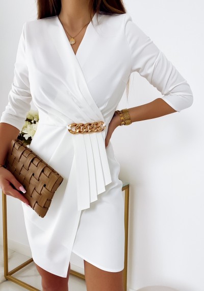 Sukienka MARCELL złoty łańcuszek WHITE 6