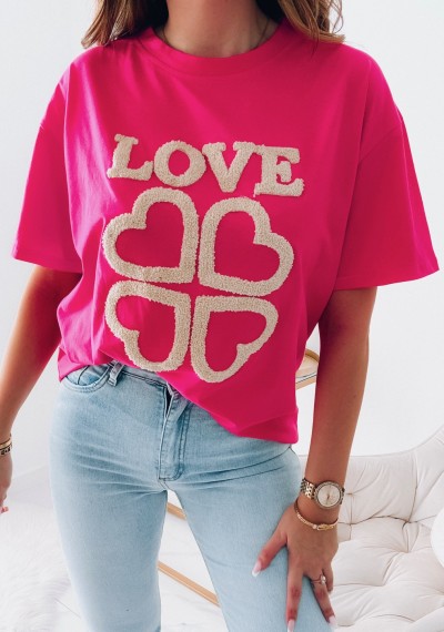T-shirt LOVE z aplikacja ROSE