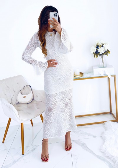 Sukienka SOPHIA koronkowa WHITE