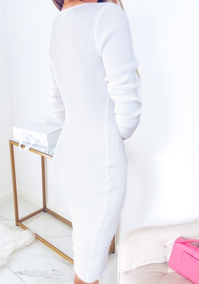 Sukienka LISA prążkowana WHITE 4