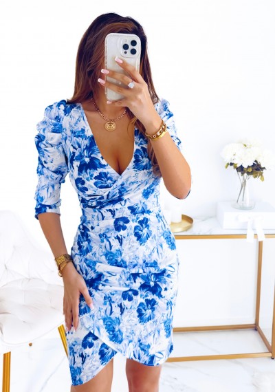 Sukienka SAMMY w kwiatowy print BLUE 11